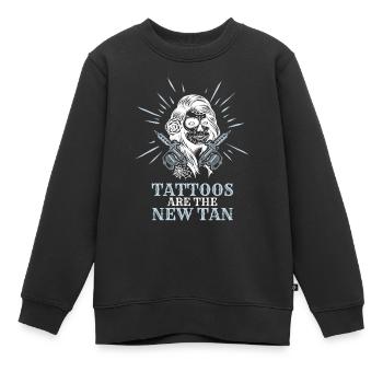 Les tatouages sont le nouveau tatouage de bronzage - Sweat Premium enfant bio - noir - Devant - AI Model Kid Female (0cm)