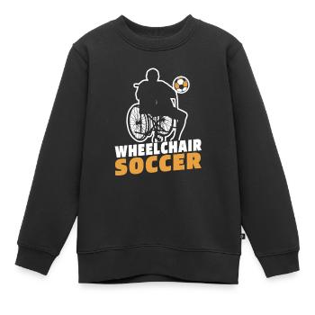 Soccer Soccer Fauteuil roulant - Sweat Premium enfant bio - noir - Devant - AI Model Kid Female (0cm)