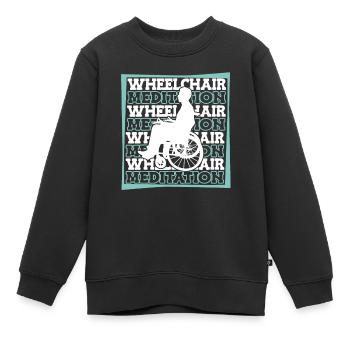 Meditation Meditieren Rollstuhl - Kinder Premium Organic Sweatshirt - Schwarz - Vorne - AI Model Kid Female (0cm)