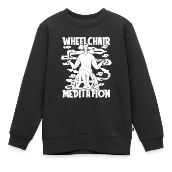 Meditation Meditieren Rollstuhl - Kinder Premium Organic Sweatshirt - Schwarz - Vorne - AI Model Kid Female (0cm)