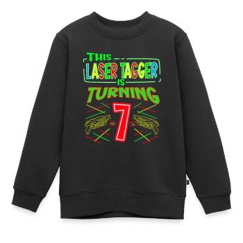 This Laser Tagger Is Turning 7 Years Old Laser Tag - Kinder Premium Organic Sweatshirt - Schwarz - Vorne - AI Model Kid Female (0cm)