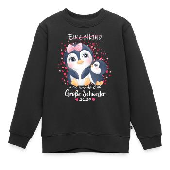 Ich Werde Eine Große Schwester 2024 - Kinder Premium Organic Sweatshirt - Schwarz - Vorne - AI Model Kid Female (0cm)