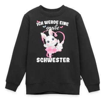 Ich Werde Eine Große Schwester 2025 - Kinder Premium Organic Sweatshirt - Schwarz - Vorne - AI Model Kid Female (0cm)