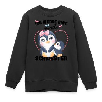 Ich Werde Eine Große Schwester 2025 - Kinder Premium Organic Sweatshirt - Schwarz - Vorne - AI Model Kid Female (0cm)