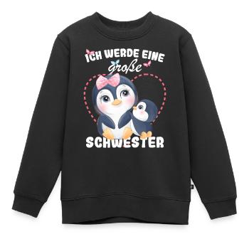 Ich Werde Eine Große Schwester 2025 - Kinder Premium Organic Sweatshirt - Schwarz - Vorne - AI Model Kid Female (0cm)