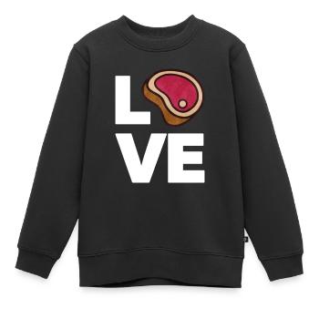 Steak - Kinder Premium Organic Sweatshirt - Schwarz - Vorne - AI Model Kid Female (0cm)