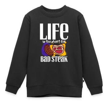Steak - Kinder Premium Organic Sweatshirt - Schwarz - Vorne - AI Model Kid Female (0cm)