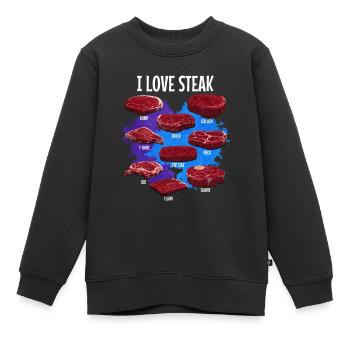 Steak - Kinder Premium Organic Sweatshirt - Schwarz - Vorne - AI Model Kid Female (0cm)