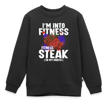 Steak - Kinder Premium Organic Sweatshirt - Schwarz - Vorne - AI Model Kid Female (0cm)