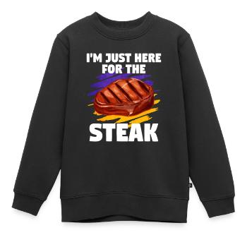 Steak - Kinder Premium Organic Sweatshirt - Schwarz - Vorne - AI Model Kid Female (0cm)