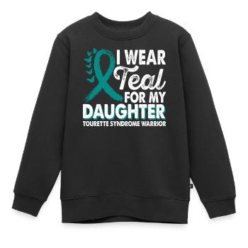 Portez du sarcelle pour le Mois de l’illumination - Sweat Premium enfant bio - noir - Devant - AI Model Kid Female (0cm)