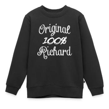 Original 100% Richard - Kinder Premium Organic Sweatshirt - Schwarz - Vorne - AI Model Kid Female (0cm)