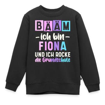 Name Fiona Geschenk Grundschule - Kinder Premium Organic Sweatshirt - Schwarz - Vorne - AI Model Kid Female (0cm)