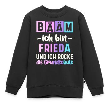 Name Frieda Geschenk Grundschule - Kinder Premium Organic Sweatshirt - Schwarz - Vorne - AI Model Kid Female (0cm)