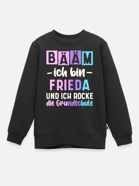 Name Frieda Geschenk Grundschule - Kinder Premium Organic Sweatshirt - Schwarz