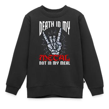 Lustiger Death Metal Veganer - Kinder Premium Organic Sweatshirt - Schwarz - Vorne - AI Model Kid Female (0cm)