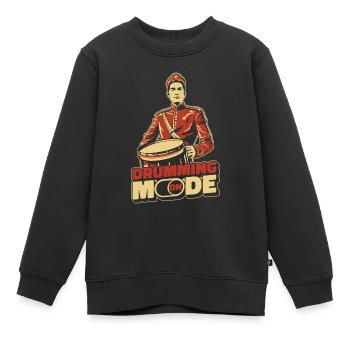 Batterie Batteur Batteur - Sweat Premium enfant bio - noir - Devant - AI Model Kid Female (0cm)