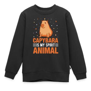 Capybara rongeur capybara capybara - Sweat Premium enfant bio - noir - Devant - AI Model Kid Female (0cm)
