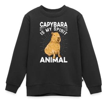 Capybara rongeur capybara capybara - Sweat Premium enfant bio - noir - Devant - AI Model Kid Female (0cm)