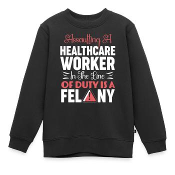 Angriff auf ein Verbrechen im Gesundheitswesen - Kinder Premium Organic Sweatshirt - Schwarz - Vorne - AI Model Kid Female (0cm)