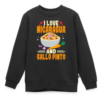 Love Nicaragua Gallo Pinto Cuisine d’Amérique centrale - Sweat Premium enfant bio - noir - Devant - AI Model Kid Female (0cm)
