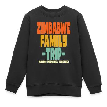 Zimbabwe Family Trip Urlaub - Kinder Premium Organic Sweatshirt - Schwarz - Vorne - AI Model Kid Female (0cm)