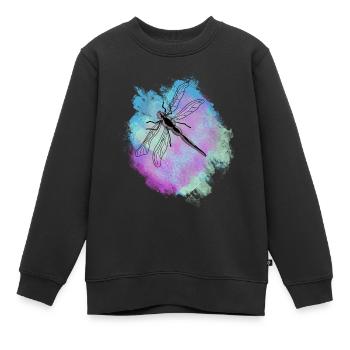 Libellule - coloré - aquarelle - hippie - Sweat Premium enfant bio - noir - Devant - AI Model Kid Female (0cm)
