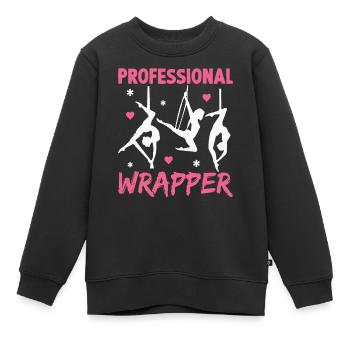 Acrobate de soie aérienne - Sweat Premium enfant bio - noir - Devant - AI Model Kid Female (0cm)