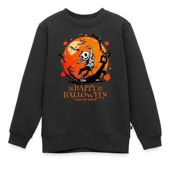 Joyeux Halloween Jack O Lantern Dabbing - Sweat Premium enfant bio - noir - Devant - AI Model Kid Female (0cm)