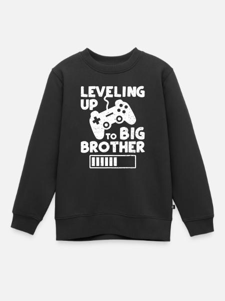 Auf dem Weg zum großen Bruder - Geschwisterbruder gamin - Sweatshirt Premium barn ekologisk - svart
