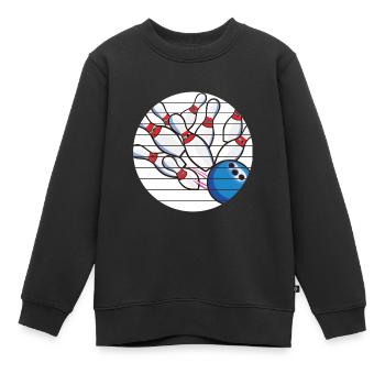 Bowling Club Bowling Club Bowling Club Bowling - Sweat Premium enfant bio - noir - Devant - AI Model Kid Female (0cm)
