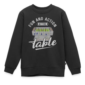 Tischfussball Geschenk Fans Wuzler Tischfussball - Kinder Premium Organic Sweatshirt - Schwarz - Vorne - AI Model Kid Female (0cm)