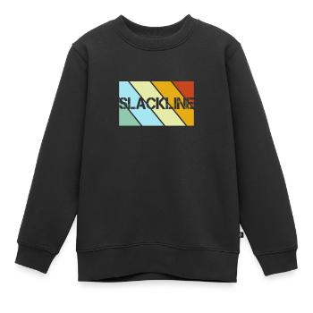 Slackline Retro - Kinder Premium Organic Sweatshirt - Schwarz - Vorne - AI Model Kid Female (0cm)