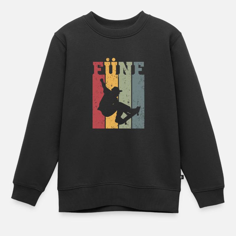 Fünf - Kinder Premium Organic Sweatshirt - Schwarz