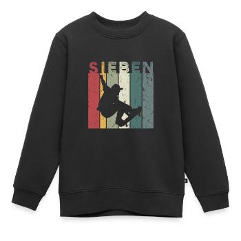 Sieben - Kinder Premium Organic Sweatshirt - Schwarz - Vorne - AI Model Kid Female (0cm)