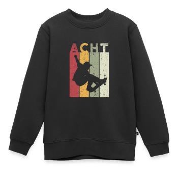 Acht - Kinder Premium Organic Sweatshirt - Schwarz - Vorne - AI Model Kid Female (0cm)