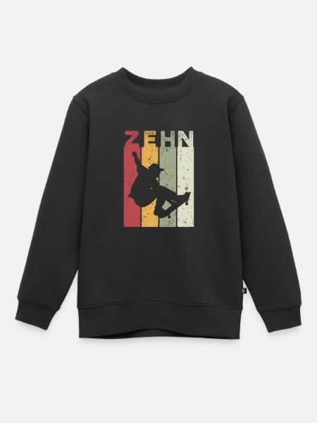 Zehn - Kinder Premium Organic Sweatshirt - Schwarz