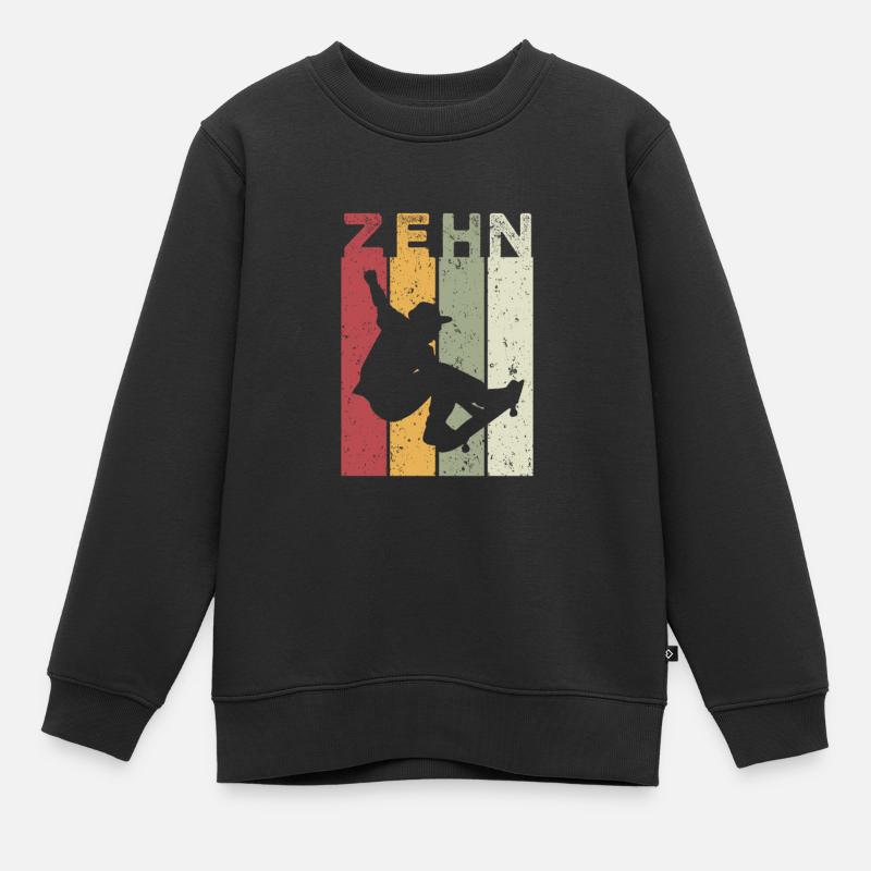 Zehn - Kinder Premium Organic Sweatshirt - Schwarz