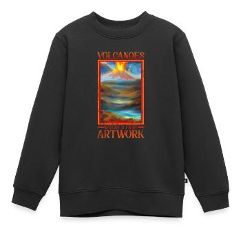 Vulkane: Das feurige Kunstwerk der Natur - Volcano - Kinder Premium Organic Sweatshirt - Schwarz - Vorne - AI Model Kid Female (0cm)