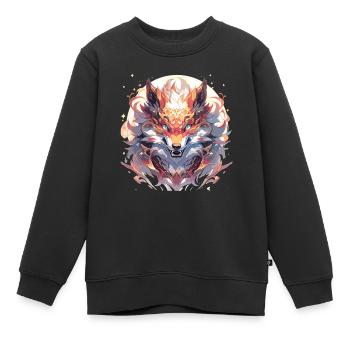 Renard Renard Renard Bébé Habitant de la forêt - Sweat Premium enfant bio - noir - Devant - AI Model Kid Female (0cm)
