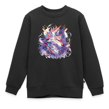 Renard Renard Renard Bébé Habitant de la forêt - Sweat Premium enfant bio - noir - Devant - AI Model Kid Female (0cm)