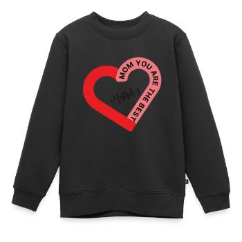 MAMAN, TU ES LA MEILLEURE - JOYEUSE FÊTE DES MÈRES - Sweat Premium enfant bio - noir - Devant - AI Model Kid Female (0cm)