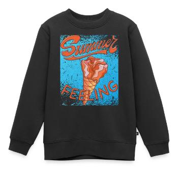 CRÈME GLACÉE SENSATION ESTIVALE - Sweat Premium enfant bio - noir - Devant - AI Model Kid Female (0cm)