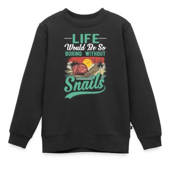 Schnecke Geschenk Weinbergschnecke - Kinder Premium Organic Sweatshirt - Schwarz - Vorne - AI Model Kid Female (0cm)