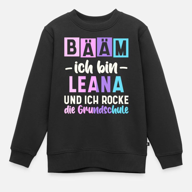 Name Leana Geschenk Grundschule - Kinder Premium Organic Sweatshirt - Schwarz
