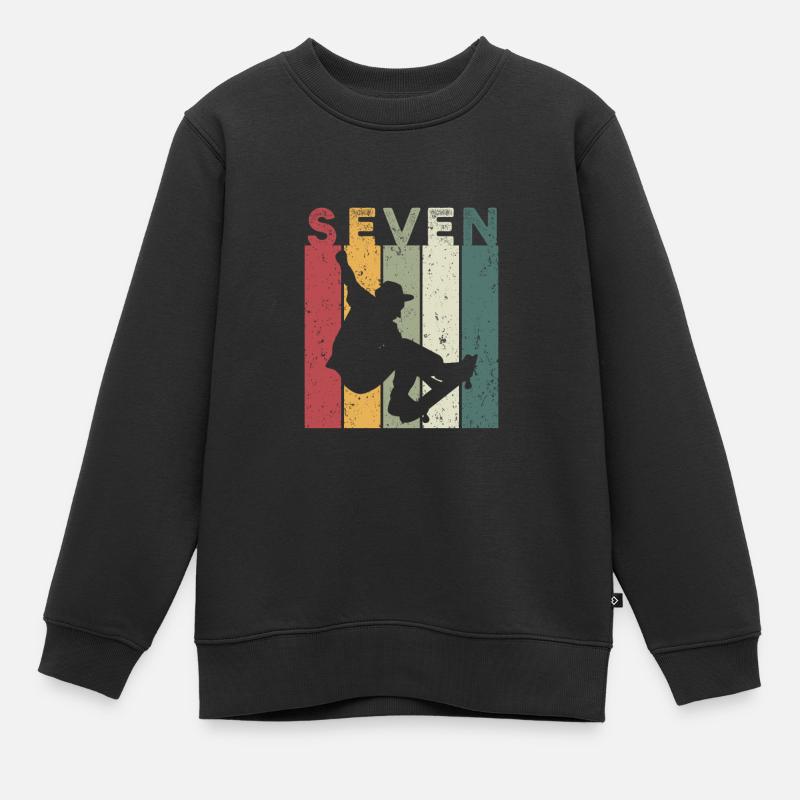 Seven - Kinder Premium Organic Sweatshirt - Schwarz