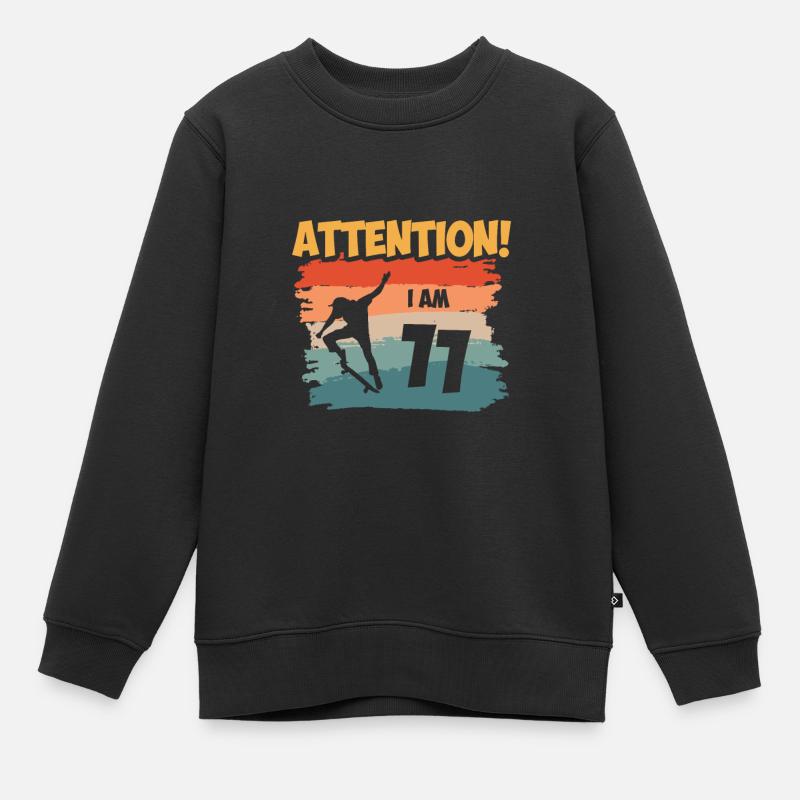 Attention! J’ai 11 ans - Sweat Premium enfant bio - noir