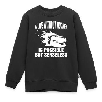 Eishockeyspieler Eishockeyteam Hockeyfan Eishockey - Kinder Premium Organic Sweatshirt - Schwarz - Vorne - AI Model Kid Female (0cm)