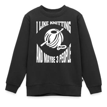Tricoteuse Crochet Tricoter Couturière Tailleur - Sweat Premium enfant bio - noir - Devant - AI Model Kid Female (0cm)