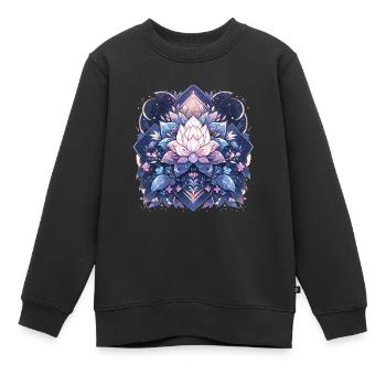Fleur de lotus - Sweat Premium enfant bio - noir - Devant - AI Model Kid Female (0cm)